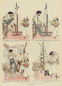 Pierre Montmartre megkísértése (chromolitho) alkotó: Albert Guillaume